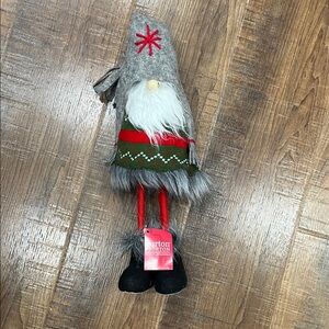 Burton Festive Gray and Red Gnome Decor